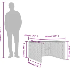 VIDAXL - Garage pour robot tondeuse gris 86x90x52/57 cm résine tressée