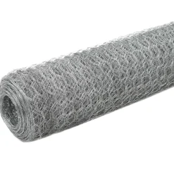 VIDAXL - Grillage pour volière acier galvanisé 25x1,5 m argenté