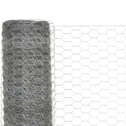 VIDAXL - Grillage pour volière acier galvanisé 25x1,5 m argenté