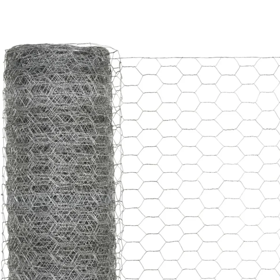 VIDAXL - Grillage pour volière acier galvanisé 25x1,5 m argenté