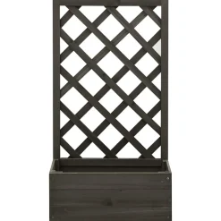VIDAXL - Jardinière à treillis de jardin gris 50x25x90 cm bois de sapin