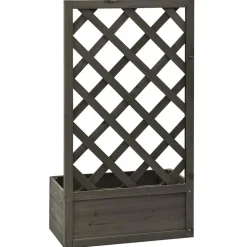 VIDAXL - Jardinière à treillis de jardin gris 50x25x90 cm bois de sapin