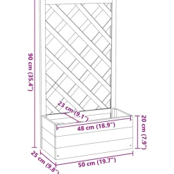 VIDAXL - Jardinière à treillis de jardin gris 50x25x90 cm bois de sapin