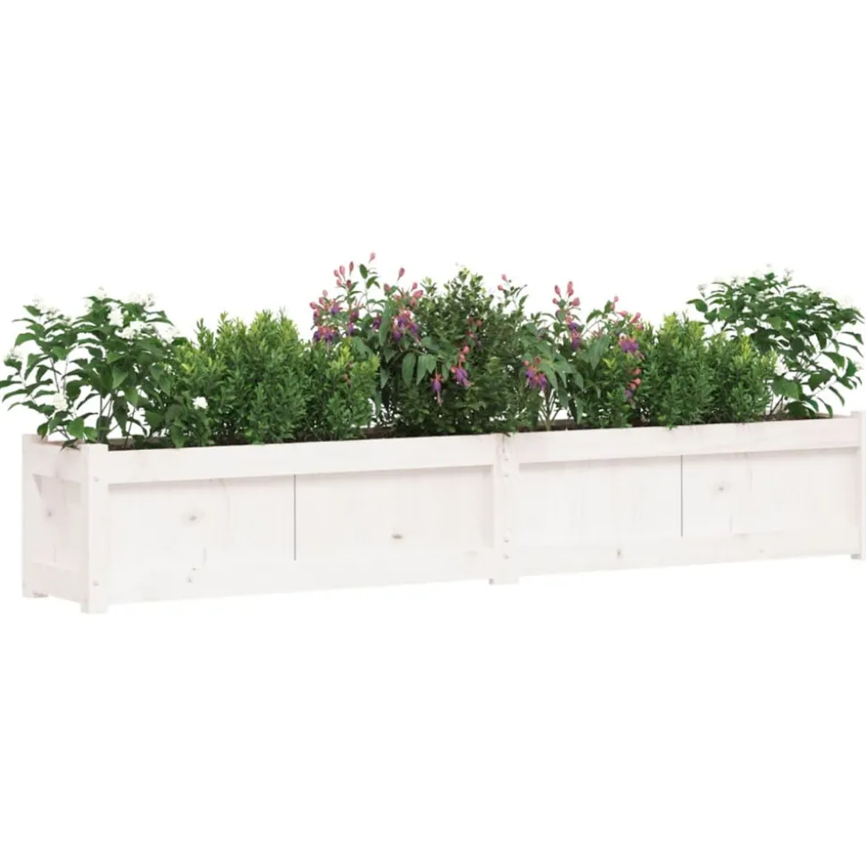 VIDAXL - Jardinières 2 pcs blanc bois de pin massif