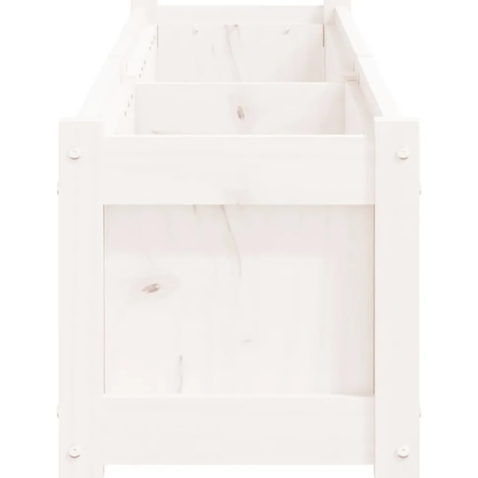 VIDAXL - Jardinières 2 pcs blanc bois de pin massif