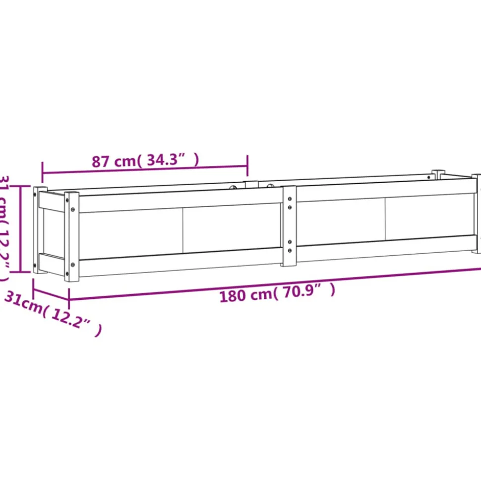 VIDAXL - Jardinières 2 pcs blanc bois de pin massif