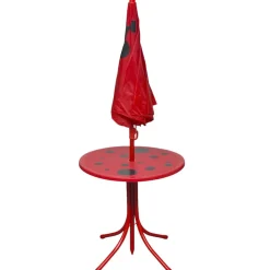 VIDAXL - Jeu de bistro avec parasol pour enfants 3 pcs rouge