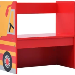 VIDAXL - Jeu de table et chaises d'enfants 3 pcs camion de pompiers bois