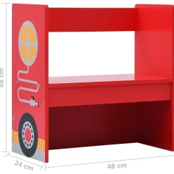 VIDAXL - Jeu de table et chaises d'enfants 3 pcs camion de pompiers bois