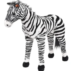 VIDAXL - Jouet en peluche zèbre noir et blanc xxl