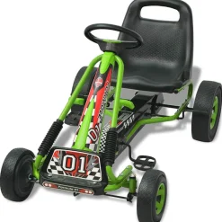 VIDAXL - Kart à pédale avec siège ajustable vert