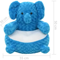 VIDAXL - Éléphant en peluche bleu