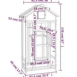 VIDAXL - Maison à oiseaux marron 91,5x53x170 cm bois massif de pin