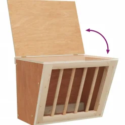 VIDAXL - Mangeoire à foin pour lapins 25x18,5x20,5 cm bois massif sapin