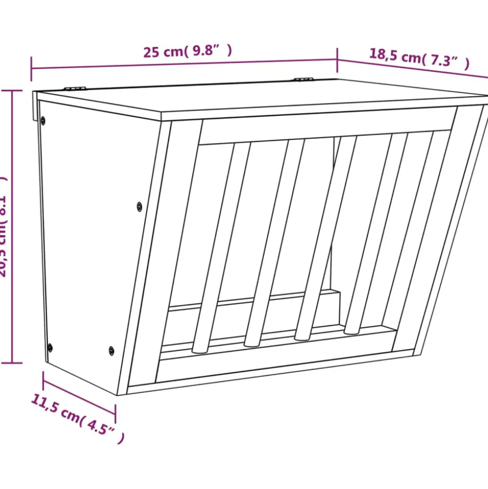 VIDAXL - Mangeoire à foin pour lapins 25x18,5x20,5 cm bois massif sapin