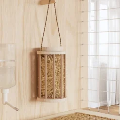 VIDAXL - Mangeoire à foin pour lapins ø15x25,5 cm bois massif de sapin