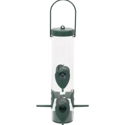 VIDAXL - Mangeoires pour oiseaux 3 pcs vert foncé 17x17x32 cm