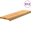 VIDAXL - Marches d'escalier 12 pcs marron clair 90x30x2 cm chêne massif