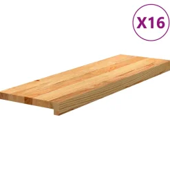 VIDAXL - Marches d'escalier 16 pcs marron clair 80x25x2 cm chêne massif