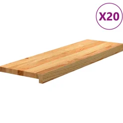 VIDAXL - Marches d'escalier 20 pcs marron clair 80x25x2 cm chêne massif