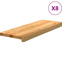 VIDAXL - Marches d'escalier 8 pcs marron clair 70x30x2 cm chêne massif