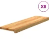 VIDAXL - Marches d'escalier 8 pcs marron clair 90x30x2 cm chêne massif
