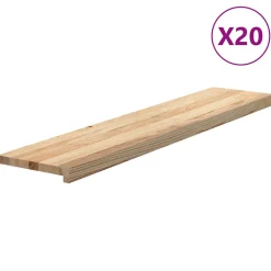 VIDAXL - Marches d'escalier 20 pcs non traité bois de chêne massif