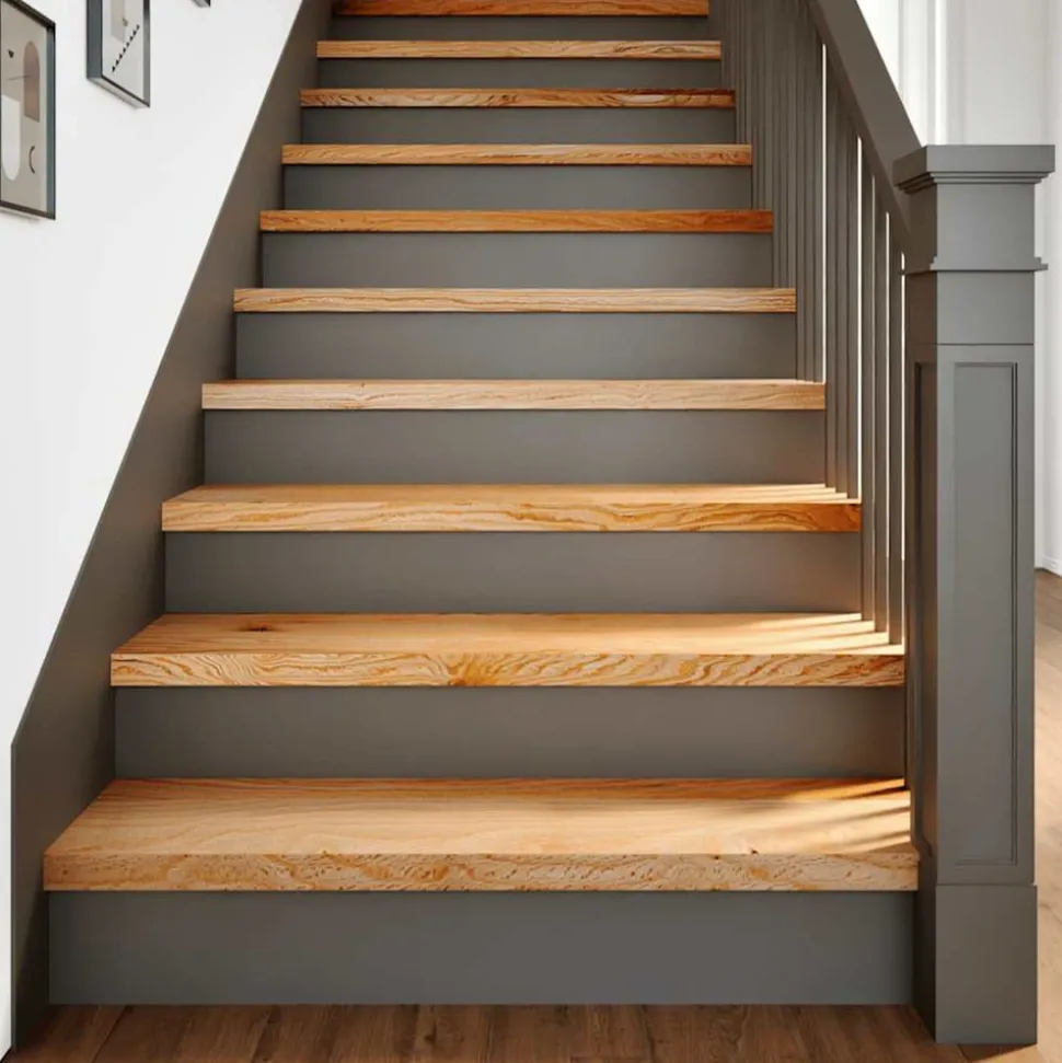 VIDAXL - Marches d'escalier 4 pcs marron clair 90x30x2 cm chêne massif