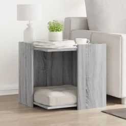 VIDAXL - Meuble de bac à litière pour chat sonoma gris bois d'ingénierie