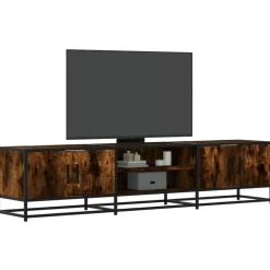 VIDAXL - Meuble tv chêne fumé 180x35x41 cm bois d'ingénierie