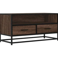 VIDAXL - Meuble tv chêne marron 80x34,5x40 cm bois d'ingénierie et métal