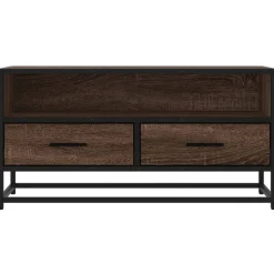 VIDAXL - Meuble tv chêne marron 80x34,5x40 cm bois d'ingénierie et métal