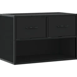 VIDAXL - Meuble tv noir 60x31x39,5 cm bois d'ingénierie et métal