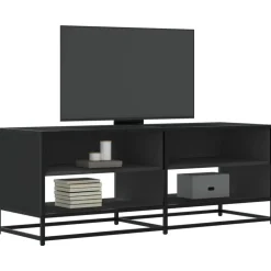 VIDAXL - Meuble tv noir 120,5x40x46 cm bois d'ingénierie et métal