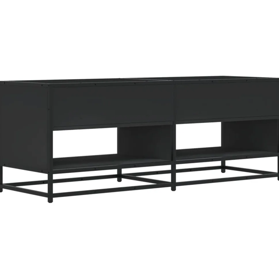 VIDAXL - Meuble tv noir 120,5x40x46 cm bois d'ingénierie et métal