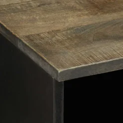 VIDAXL - Meuble tv noir 100x33x46 cm bois massif de manguier