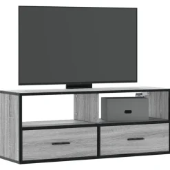 VIDAXL - Meuble tv sonoma gris 100x31x39,5 cm bois d'ingénierie et métal