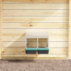 VIDAXL - Nichoir à poules 2 compartiments, fixation murale, acier galvanisé