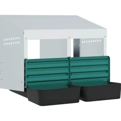 VIDAXL - Nichoir à poules 2 compartiments, fixation murale, acier galvanisé