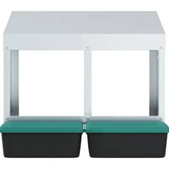 VIDAXL - Nichoir à poules 2 compartiments, fixation murale, acier galvanisé