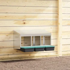 VIDAXL - Nichoir à poules3 compartiments, fixation murale, acier galvanisé