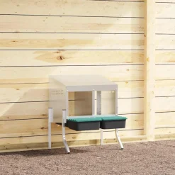 VIDAXL - Nichoir à poules2 compartiments avec pieds en acier galvanisé