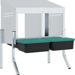 VIDAXL - Nichoir à poules2 compartiments avec pieds en acier galvanisé