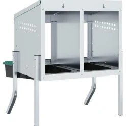 VIDAXL - Nichoir à poules2 compartiments avec pieds en acier galvanisé