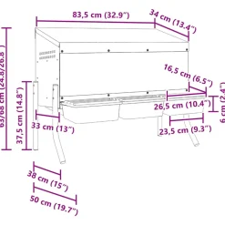 VIDAXL - Nichoir à poules3 compartiments avec pieds en acier galvanisé