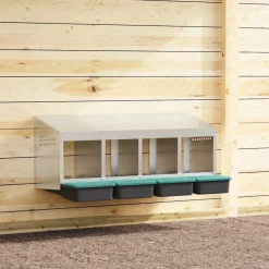 VIDAXL - Nichoir à poules4 compartiments, fixation murale, acier galvanisé