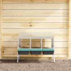 VIDAXL - Nichoir à poules3 compartiments avec pieds en acier galvanisé