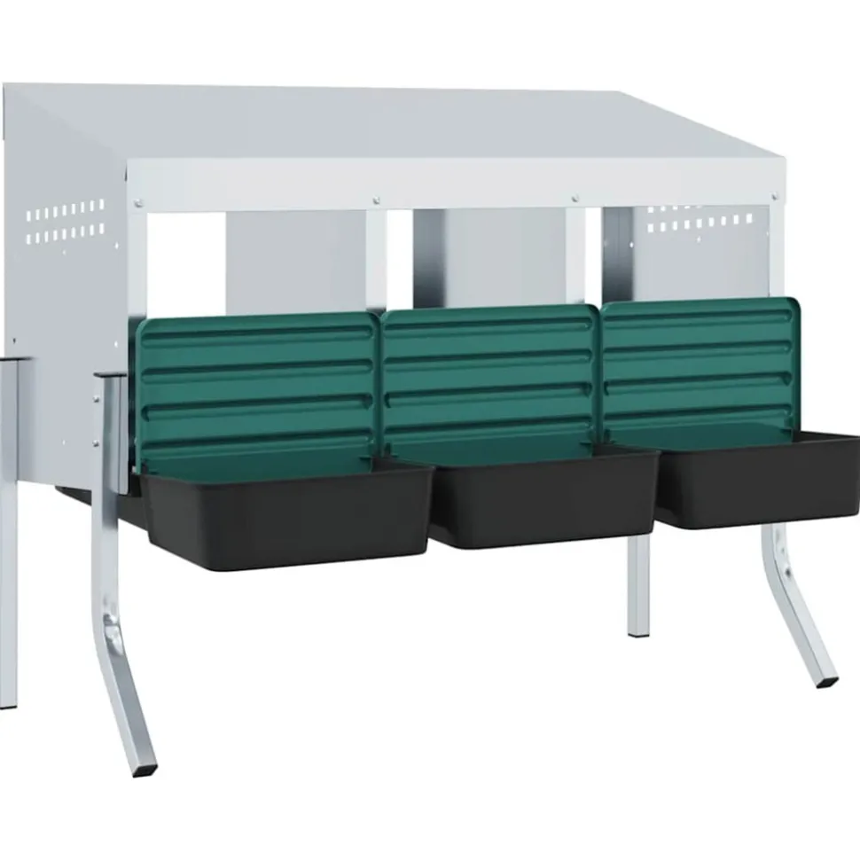 VIDAXL - Nichoir à poules3 compartiments avec pieds en acier galvanisé