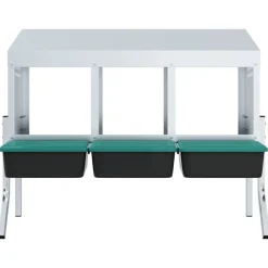 VIDAXL - Nichoir à poules3 compartiments avec pieds en acier galvanisé