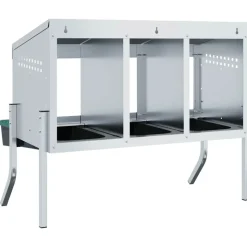 VIDAXL - Nichoir à poules3 compartiments avec pieds en acier galvanisé